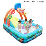 BEIAKE Kid Padding Pool, Play Center Inflatable Water Park Paddling Pool Kids Basketball Playing Pool, Inflatable Lounge Pool Summer Water Party,