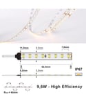 LED Strip 24V IP67 3000K 9,6W/m, 5 meter pakke