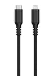 Tygklädd USB-C till Lightning laddkabel för iPhone 3m Clas Ohlson