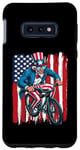 Galaxy S10e Uncle Sam Riding Bicycle 4th of July Cycling American Flag Case