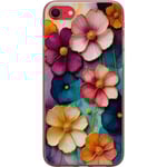 Apple iPhone SE (2022) Genomskinligt Skal Blommor Färger