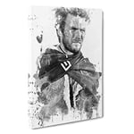 Clint Eastwood (2) V3 Canvas Print for Living Room Bedroom Home Office Décor, Wall Art Picture Ready to Hang, 30 x 20 Inch (76 x 50 cm)
