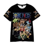 Barn Pojkar Flickor Anime ONE PIECE Luffy Sommar Kortärmad T-shirt Tryckt Tee Toppar Blus Julgåva A 150cm