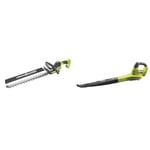 RYOBI - Taille-Haies Linea 18V One+ 50cm - Design en Ligne - Lames - Écartement 24mm & Souffleur 18 Volts One+ 245 km/h (sans Batterie) - OBL1820S