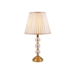 FTFTO Home Accessories European-style copper crystal table lamp American living room study bedroom bedside copper dimming lamps (Color : Button Switch)