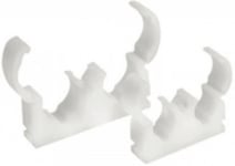 Talon TD22 22mm Double Hinged White Pipe Clips Pack of 50