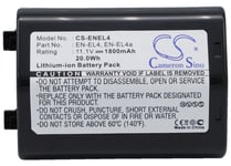 Battery for NIKON D2H, D2Hs, D2X, D2Xs, D3, D3S, D3X, F6 1800mAh - EN-EL4
