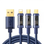 Joyroom Kabel 3-in-1 Fast Charging Cable 1.2m Blå