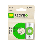 Uppladdningsbart batteri GP ReCyko D / LR20 med 3000 mAh - 2-pack