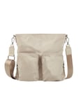 Ulrika Design Crossover väska nylon med 2 fickor fram beige -