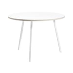 HAY - Loop Stand Round Table - White - Ø105 cm - Vit - Matbord - Metall/Trä