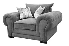 Dorado Corner Sofa Sectional 3 Seater 2 Seater Armchair Cuddle Chair Grey Velour Fabric (Grey, Armchair)