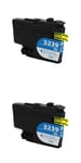 2 Non OEM Cyan Ink cartridge To Replace Brother LC3239XL MFC-J5945DW,HL-J6000DW