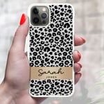 Personalised Leopard Print Phone Case Cover For Apple Samsung Initial Name - 04 (Samsung Galaxy S10e)