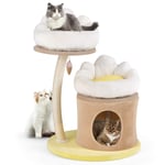 83 cm liten skrapstolpe med kattgrotta & sisal skrapstolpe & leksak & kudde kattträd