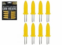 NEW! 8 Corn Skewers Sweetcorn On The Cob Holder BBQ Forks Barbecue