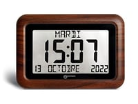 Horloge Numérique Murale - La Viso10 de Geemarc avec Réglage Automatique de l’Heure et Calendrier Perpétuel - Pour les Séniors et Personnes Vivant avec Alzheimer - Sans Rétroéclairage