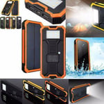 Solar Power Bank Box Waterproof 2-USB LED Battery Charger Case For Cell Phone