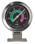 TFA-Dostmann 14.4011.60 Thermomètre de réfrigérateur analogique en acier inoxydable pour congélateur jusqu'à -40 °C Argenté