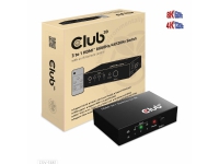 CLUB3D 3 to 1 HDMI™ 8K60Hz/4K120Hz Switch, 7680 x 4320 pixlar, 8K Ultra HD, Svart