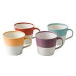 Royal Doulton Mugs-1815 Bright Collection Mug Set of 4-Large Cups Ideal for Hot Drinks, Coffee, Tea, Lattes, & Cappuccino-Better Heat Retention, 400ml each, Porcelain, 0.45ltr