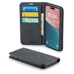 Mobique iPhone 16 Slimmat fodral med kortfack, Svart