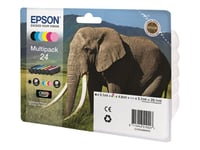 Epson 24 Multipack - Pack de 6 - noir, jaune, cyan, magenta, magenta clair, cyan clair - originale - blister - cartouche d'encre - pour Expression Photo XP-55, 750, 760, 850, 860, 950, 960;...