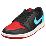 Nike Air Jordan 1 Retro Low Og Womens Black Blue Red Fashion Trainers - 5.5 UK