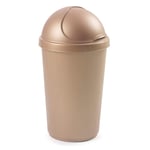 Whitefurze 30L Swing Top Bullet Bin Plastic Kitchen Household Rubbish Recycling Waste Bin Dustbin, Rose Gold