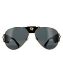 Versace Aviator Mens Gold Dark Grey Sunglasses Metal - One Size