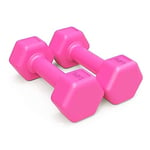 LILIS Weight Bench Adjustable Non-slip Dumbbells For Women 2 3 4 Kg Solid Cast Iron Hand Weights Dumbbell Portable For Yoga Fitness Lose Weight Push-up Stand (Color : Pink, Size : 1.5 kg x 2)