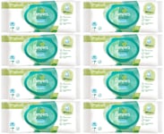 384 x Pampers Harmonie Aqua Water-based Baby Wipes, No Plastic Fragrance Alcohol