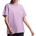 T-Shirt Violet Femme Superdry Linear