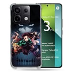 Cokitec Coque Renforcée pour Xiaomi Redmi Note 13 Pro 5G Manga Demon Slayer Noir