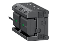 Sony NPA-MQZ1K - Batteriladdare/strömadapter - 4 x batterier laddas - 2 utdatakontakter (USB) - för NP-FZ100 a6100 a6400 a6500 a6600 a7 III a7C a7R III a7R IV a7s III a9 a9 II