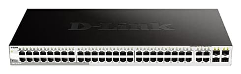 D-Link DGS-1210-48/E Switch Smart Web Manageable 48 Ports Gigabit 10/100/1000mbps + 4 Ports combinés 10/100/1000BASE-T/SFP- Idéal pour Entreprise Administration et Réseaux Gérés - Câble UE