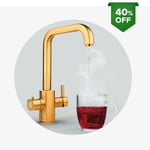 Brushed Gold 3-in-1 Instant Boiling Water Tap. Tap, Boiler, Filter & Fittings