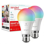 Sengled Smart Bulb B22 Multicolor RGBW, Alexa Light Bulb Bayonet, WiFi Bulb That Works with Alexa Google Home Assistant IFTTT, Dimmable LED Bulb, Remote Control, Smart Light Bulb 7.8W, 806LM, 2 Pack