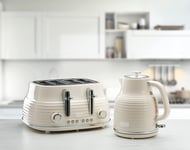 Daewoo Sienna 1.7L Rapid Boil Cordless Jug Kettle & 4 Slice Toaster Set Cream