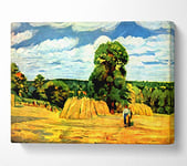 Pissarro Harvest Canvas Print Wall Art - Medium 20 x 32 Inches