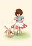 Belle & Boo Enkelt kort - Jordgubbar med grädde (Fraktfritt)