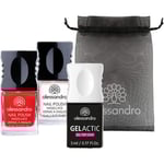 Alessandro Naglar Nagellack Galaktisk uppsättning Nagellack Relax Your Mind Shimmer 5 ml + Nagellack 112 Classic Red 5 ml + Gelactic Top Coat 5 ml 1 Stk. (135,00 kr / 1 st.)
