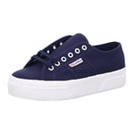 Superga Unisex 2740 Platform Oxford Flat, Navy-FAVORIO, 2 UK