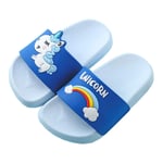 Kids Slippers Slide Sandals Unicorn for Girls and Boys, Anti-Slip Beach Summer Shoes Pool Shoes Flip Flops Light Blue