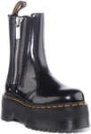 Dr Martens 2976 Max Side Zip Platform Chelsea Boots Black Womens Size UK 3 - 8