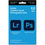 Adobe Creative Cloud Photography Plan -valokuvausjäsenyys - 20 Gt - 12 kk, aktivointikortti