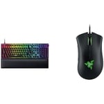 Razer Huntsman V2 (Red Switch) - UK Layout + PBT Keycap Upgrade Set - Classic Black - US/UK