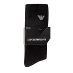 Emporio Armani Underwear Men's 3-Pack Medium Socks Sporty Terrycloth, Black, TU