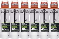 LOreal Men Expert Anti-Perspirant Deodorant 48H Shirt Protection 250ML x 6