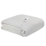 Russell Hobbs Electric Blanket, Heated Double Fitted Underblanket, 3 Heat Settings, Low Energy & Energy Efficient, Machine Washable, 140 X 150 cm, 90W, White, RHEDB6002, 2 Year Guarantee